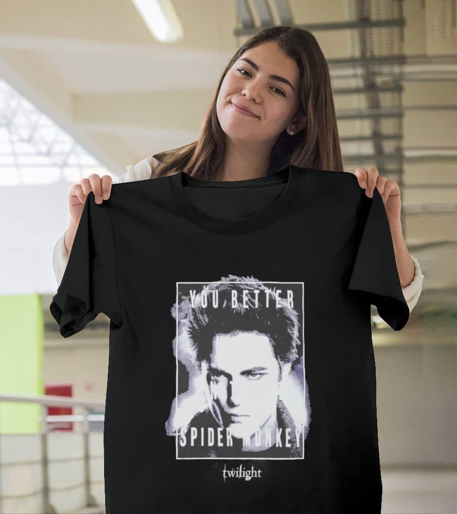 The Twilight Saga You Better Hold On Tight Spider Monkey Edward T-Shirt