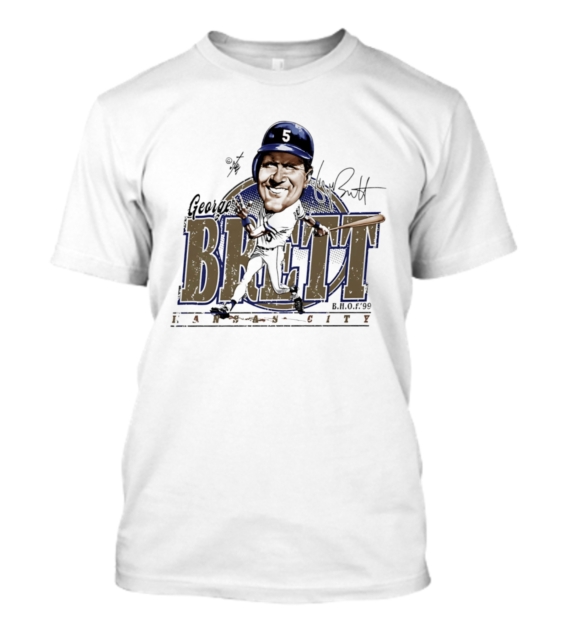 George Brett Kansas City Royals H.O.F. 1999 Bruce Stark T-Shirt