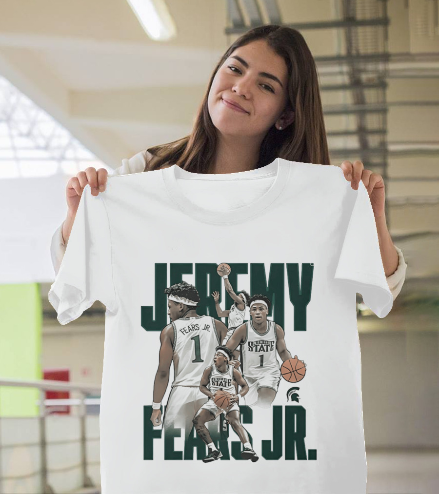 Jeremy Fears Jr Michigan State Spartans Basketball Player Collage T-Shirt