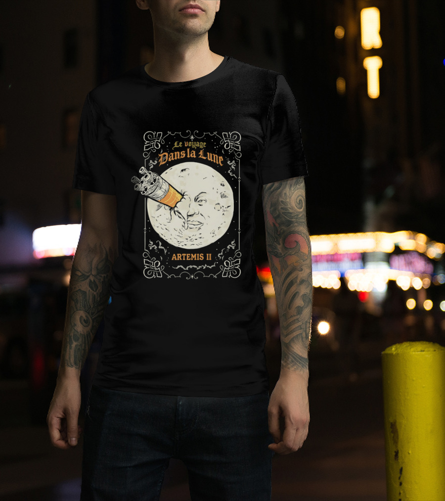Le Voyage Dans La Lune Artemis II Moon Exploration T-Shirt