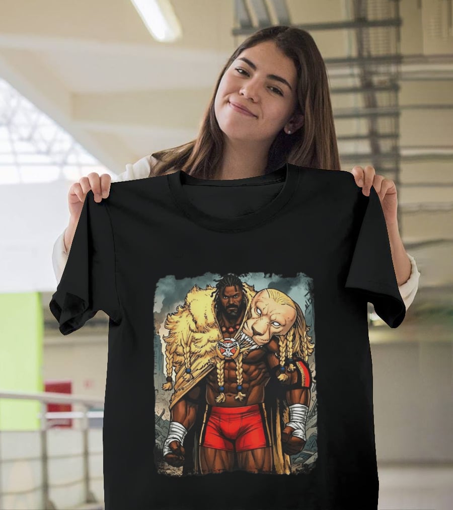 Oba Femi Lion's Strength WWE Red Shorts Fierce Warrior Costume T-Shirt