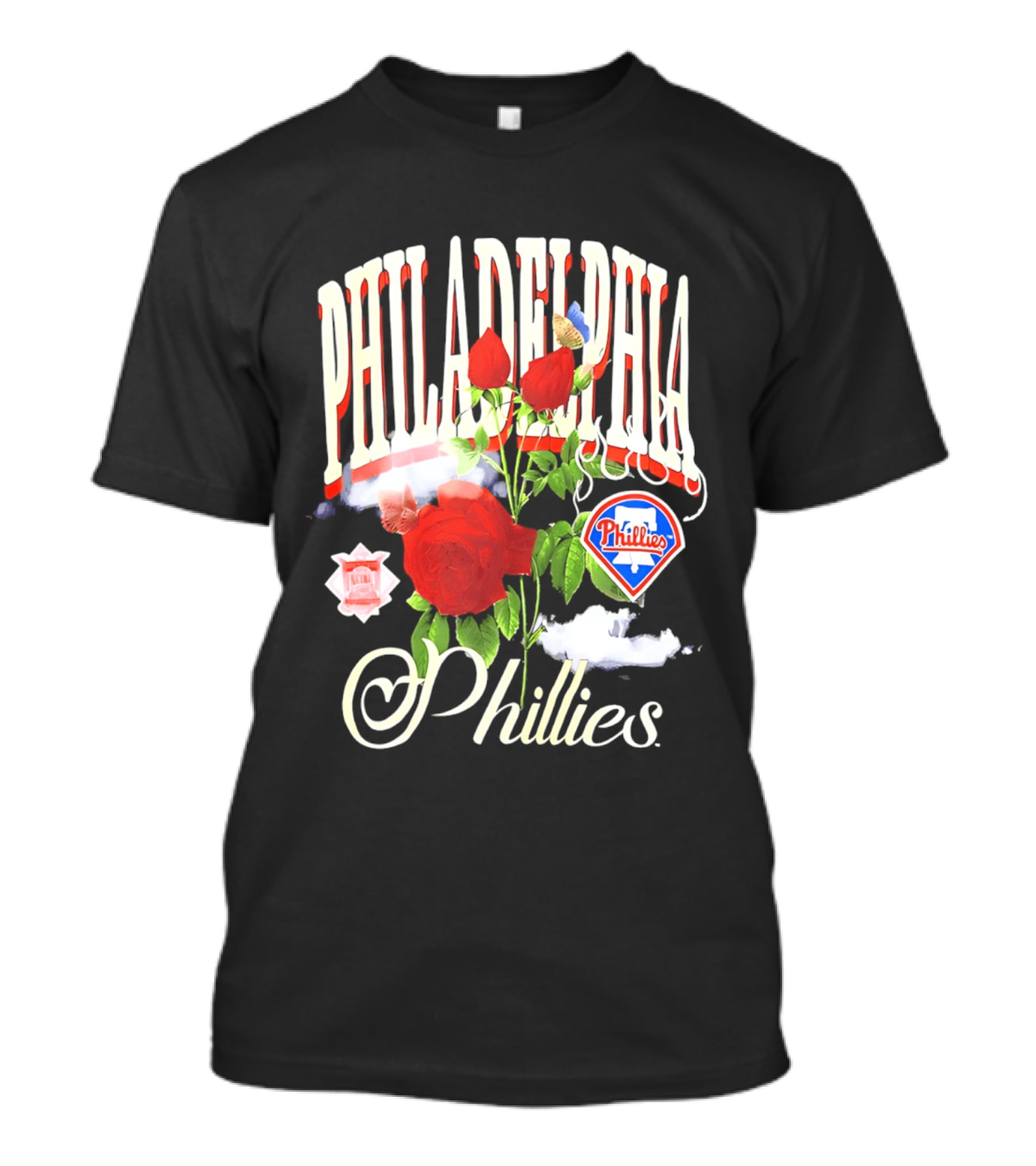 Philadelphia Phillies Roses And Clouds Vintage MLB Fan T-Shirt