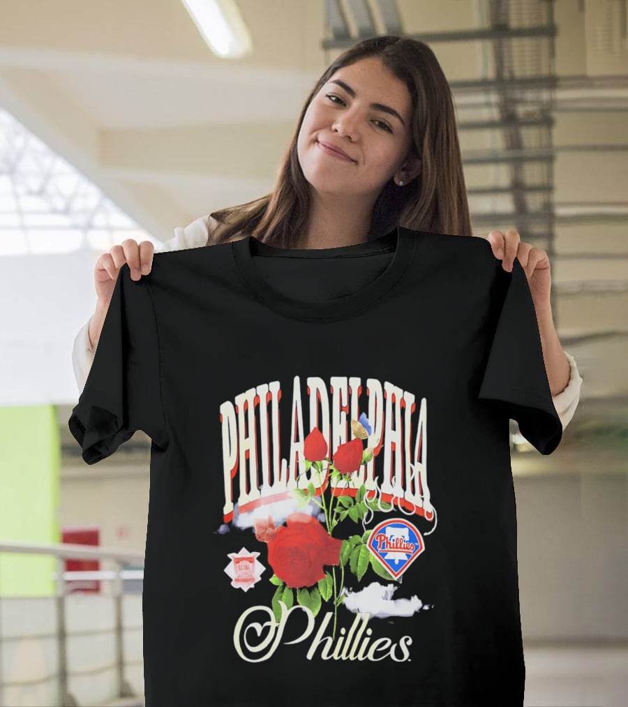 Philadelphia Phillies Roses And Clouds Vintage MLB Fan T-Shirt