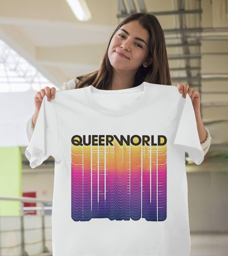 Eternity Queerworld Vibrant Gradient Lines T-Shirt