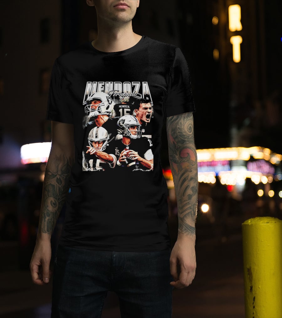 Fernando Mendoza Raiders 15 Retro 90s Bootleg T-Shirt