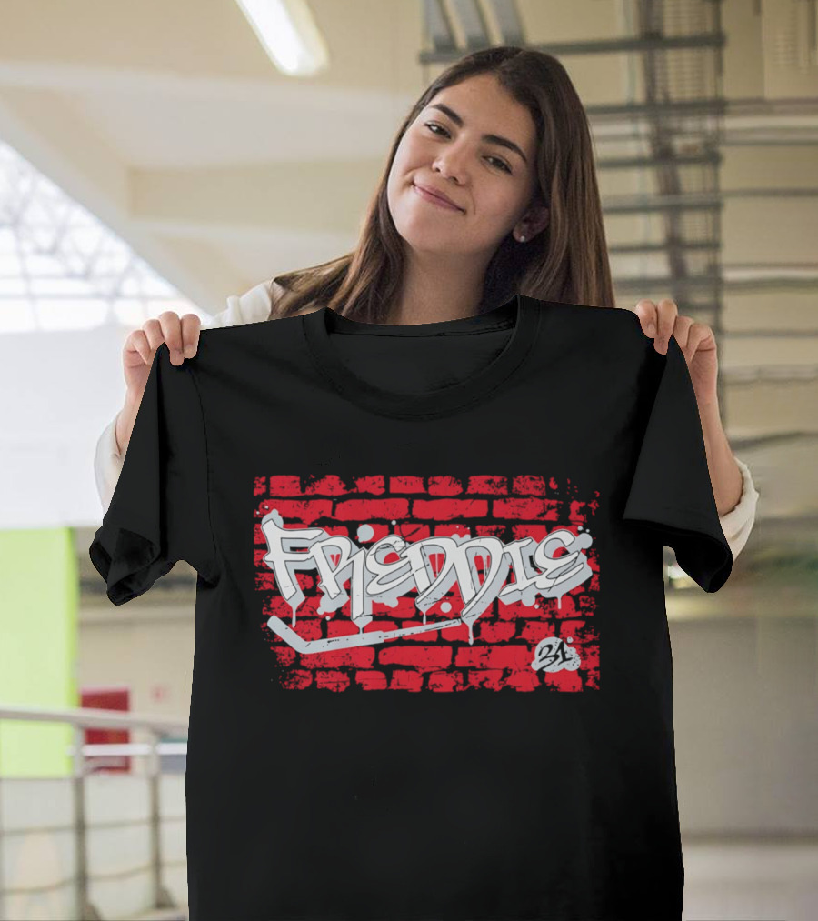 Frederik Andersen Freddie 31 Carolina Hurricanes Brick Wall Graffiti T-Shirt