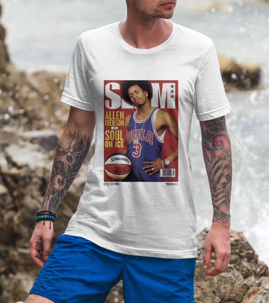 Allen Iverson Slam Cover Philadelphia 76ers Soul On Ice T-Shirt