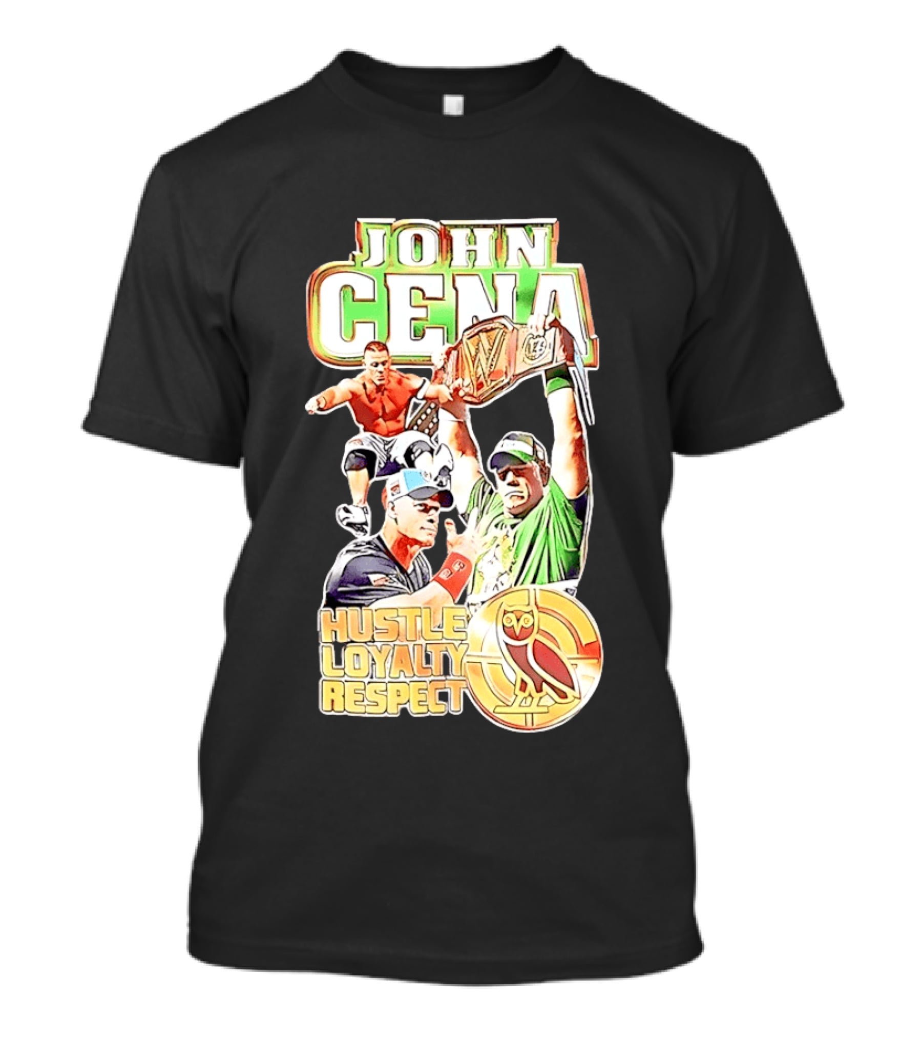 John Cena WWE Hustle Loyalty Respect Championship Victory Featuring OVO Owl T-Shirt
