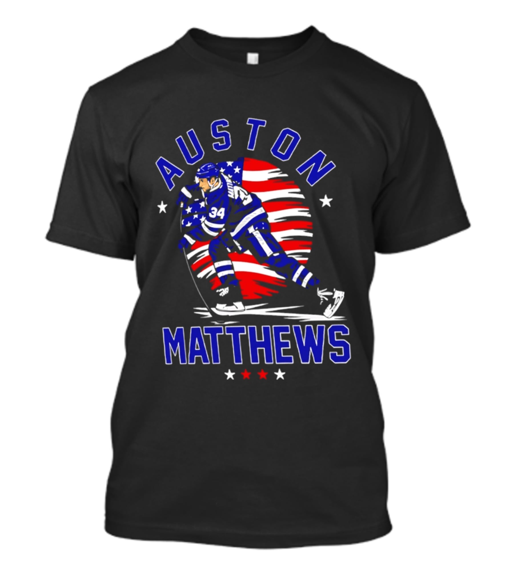 Auston Matthews USA Hockey Number 34 Stars And Stripes Energy T-Shirt