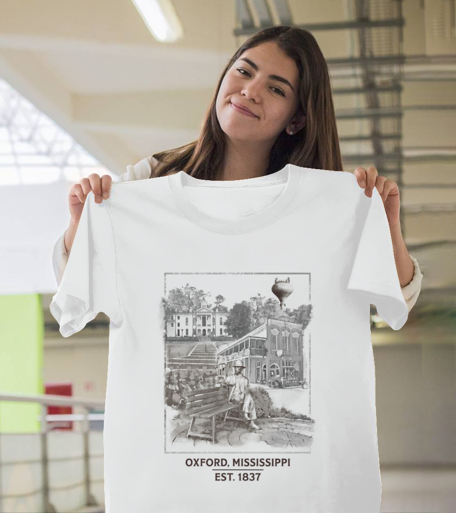 Oxford Mississippi Landmarks Est 1837 Historic Architecture T-Shirt
