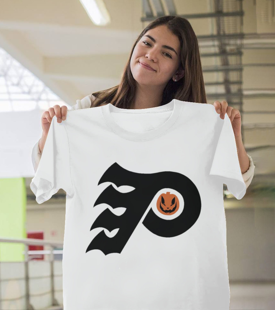 Philadelphia Flyers Pumpkin Face Halloween T-Shirt