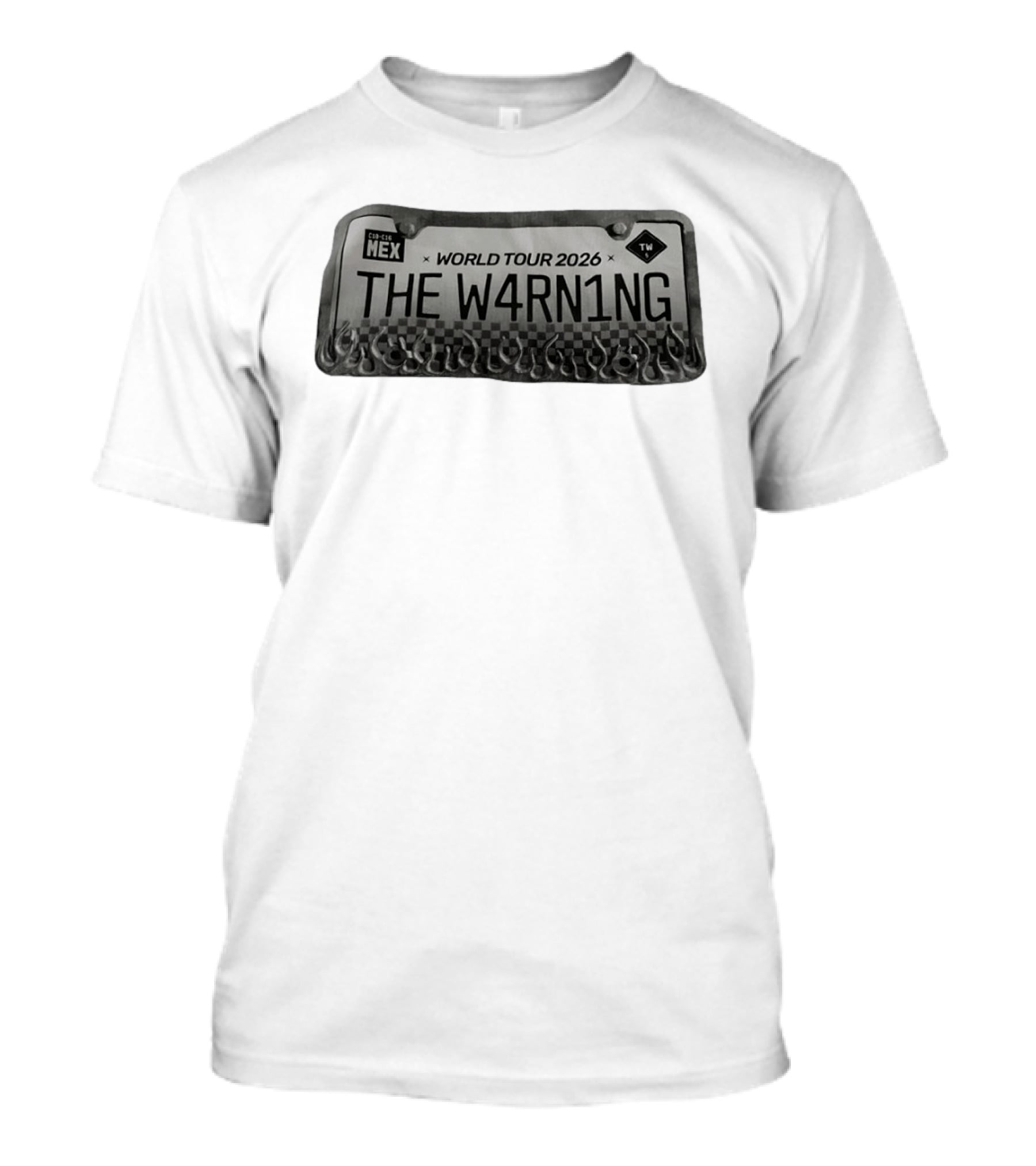 World Tour 2026 The W4RNING Mex License Plate T-Shirt