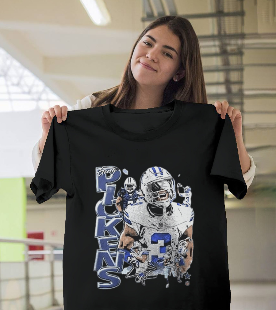 Dallas Cowboys George Pickens Player 3 Star Fans Collection T-Shirt