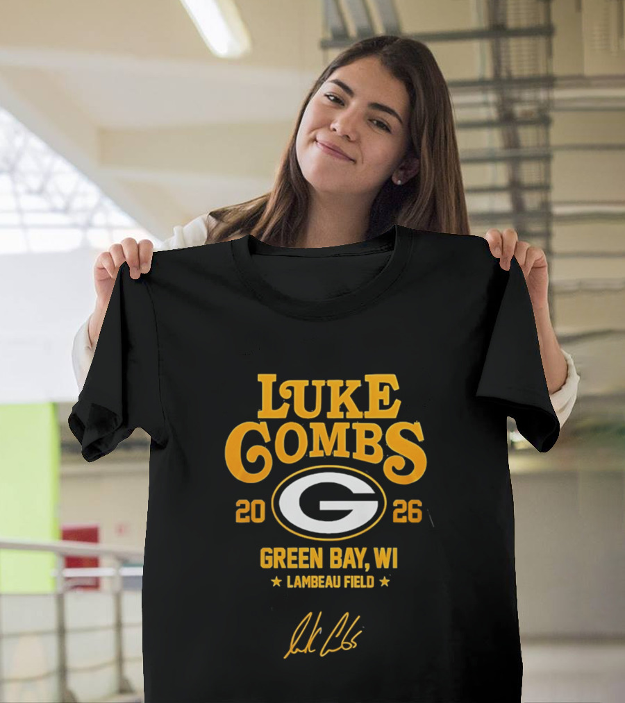 Luke Combs 2026 Green Bay WI Lambeau Field Packers Tour T-Shirt