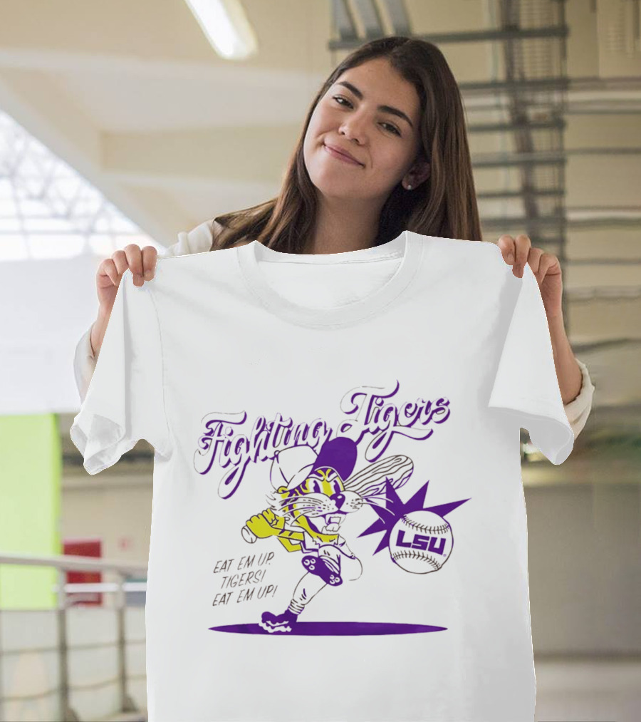 LSU Baseball Fighting Tigers Eat Em Up Tigers Eat Em Up T-Shirt