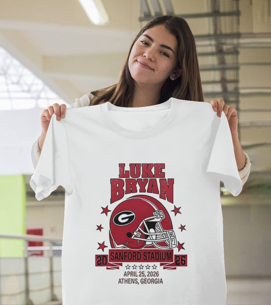 Luke Bryan Sanford Stadium April 26 2026 Athens Georgia Helmet T-Shirt