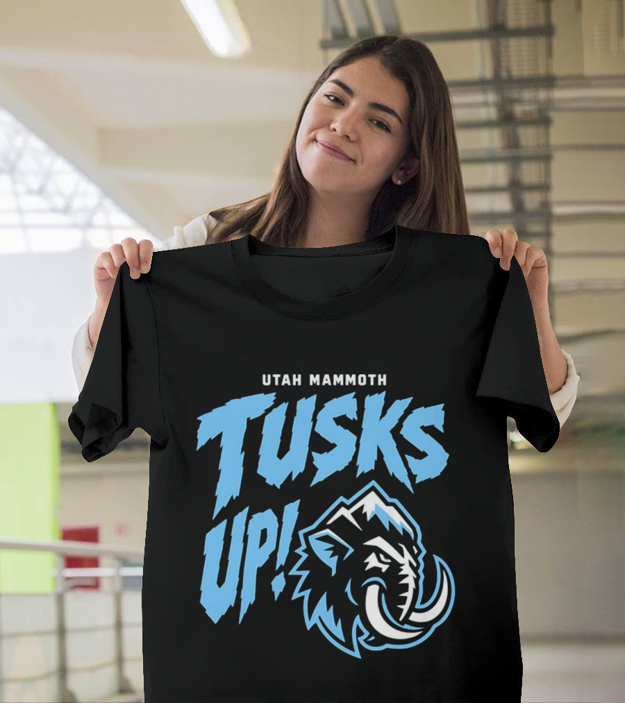Utah Mammoth Tusks Up Fierce Mammoth Head T-Shirt