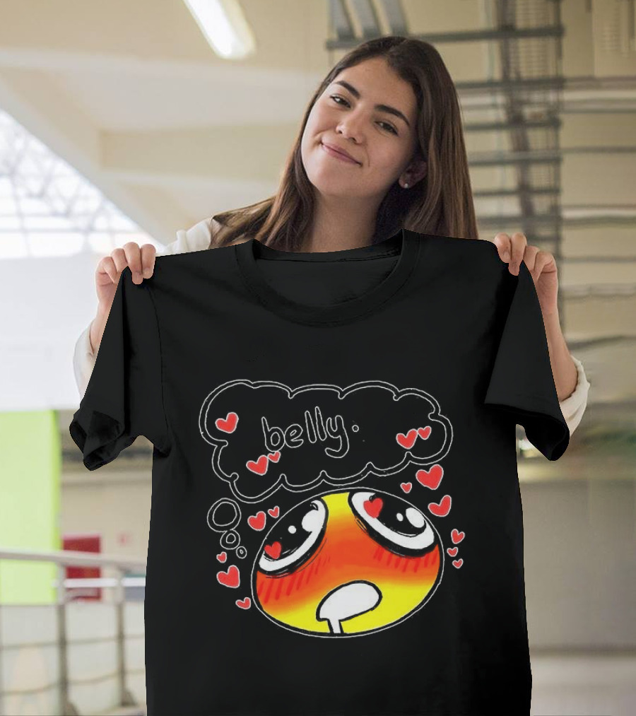 Belly Emoji Meme Cute Heart Love Doodle T-Shirt