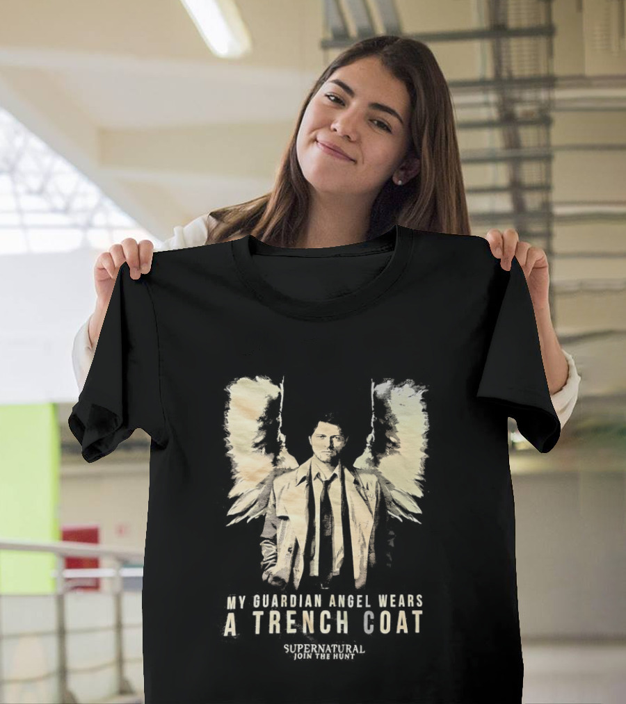 Castiel Guardian Angel Wears Trench Coat Supernatural Join The Hunt T-Shirt