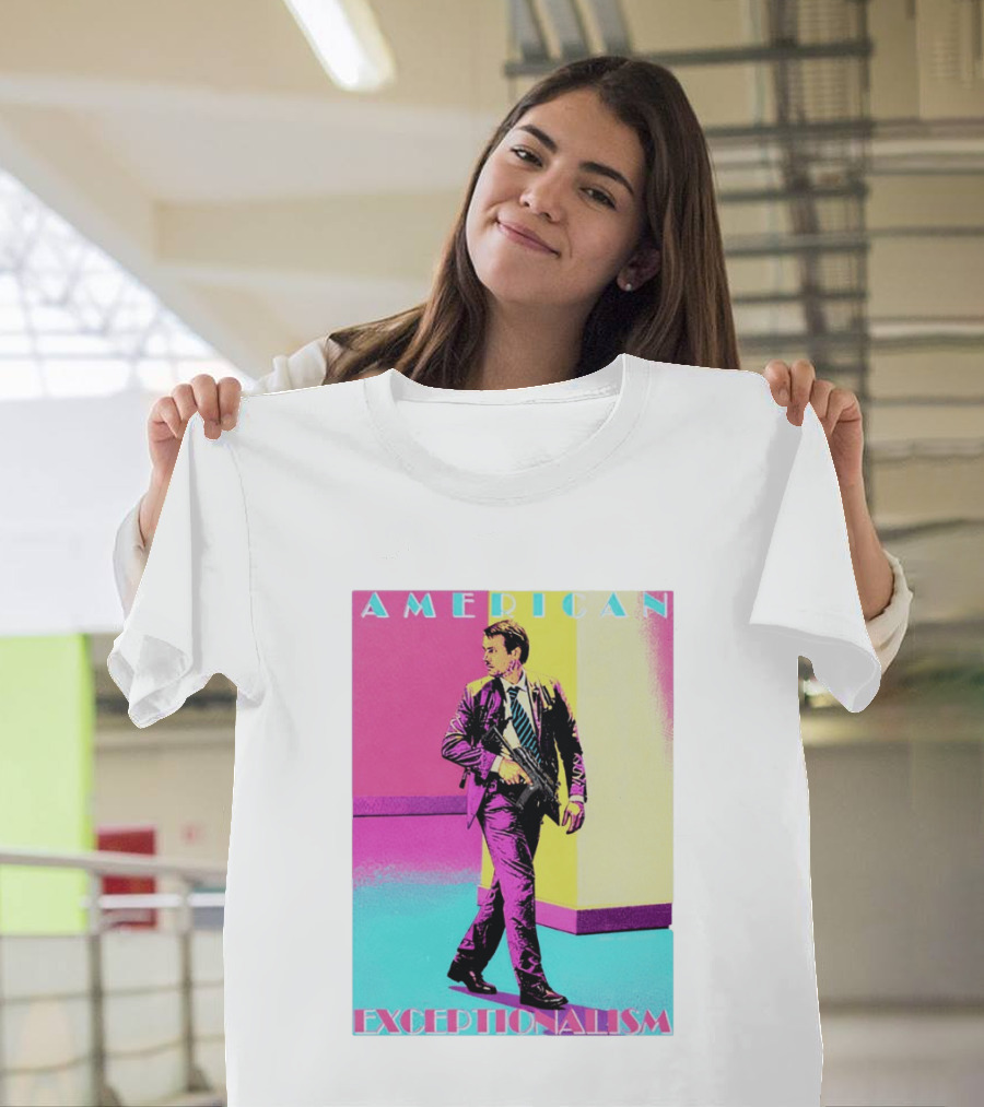 American Exceptionalism Retro Pop Art Style Man With Gun T-Shirt