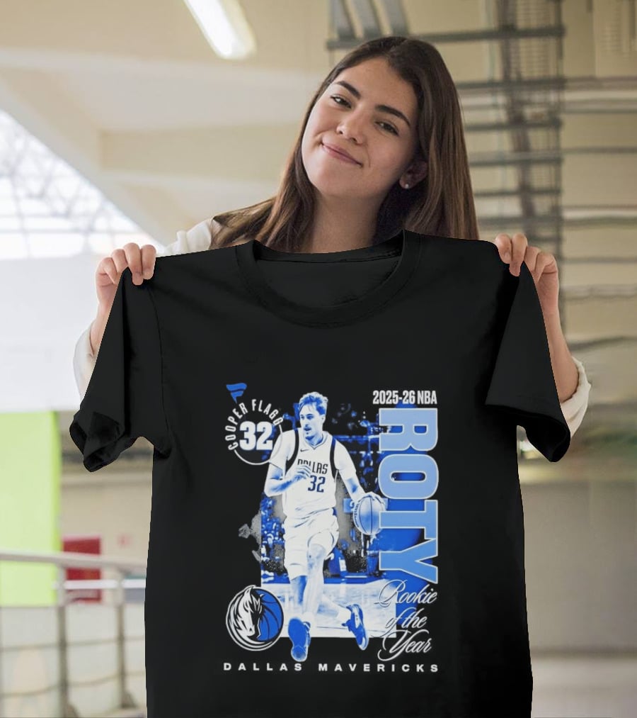 Cooper Flagg Dallas Mavericks 2025 26 NBA ROTY Rookie Of The Year 32 T-Shirt