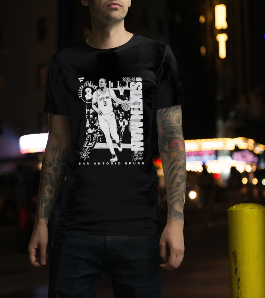Keldon Johnson 2025 26 Sixth Man San Antonio Spurs NBA Legacy T-Shirt