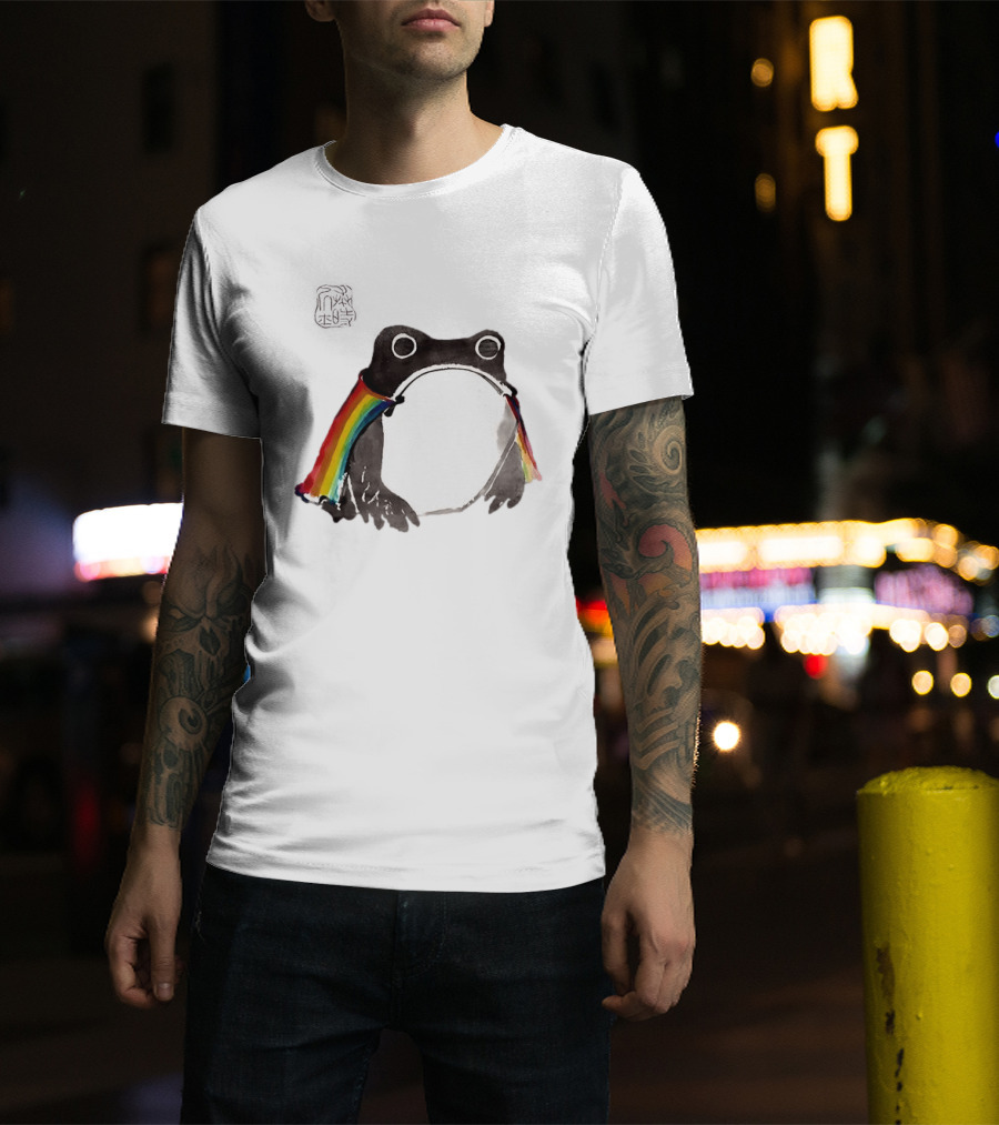 Pride Frog Rainbow Cloak Cheerful Vibe T-Shirt