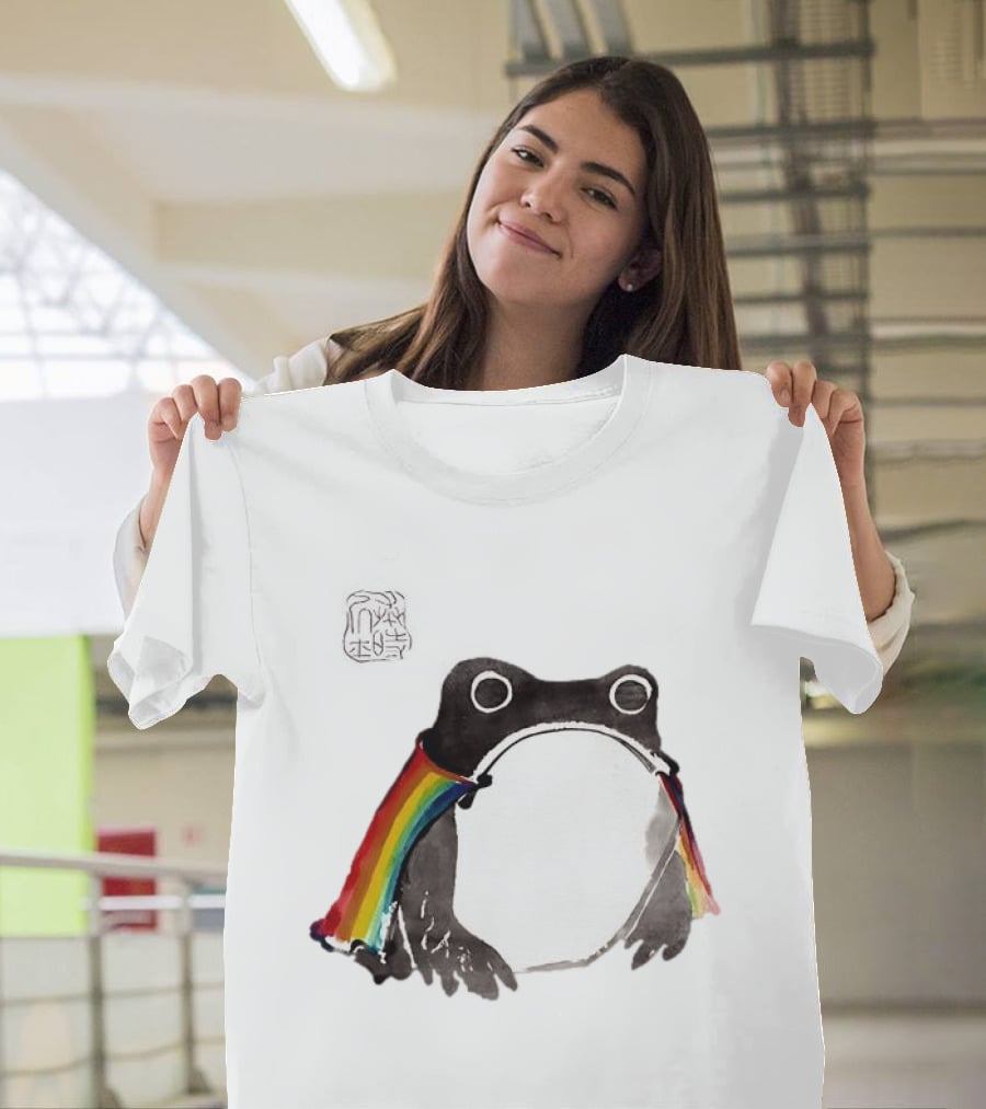 Pride Frog Rainbow Cloak Cheerful Vibe T-Shirt