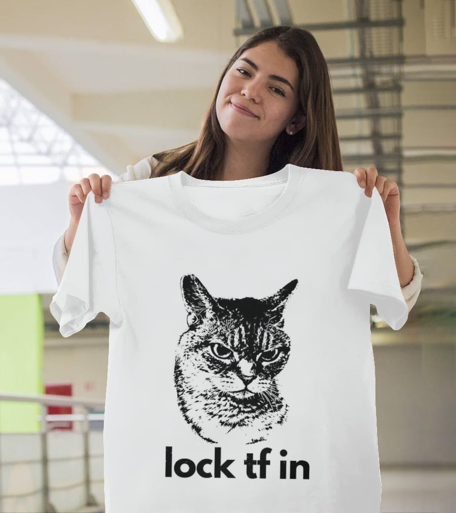 Serious Cat Lock Tf In Classical Japanese T-Shirt