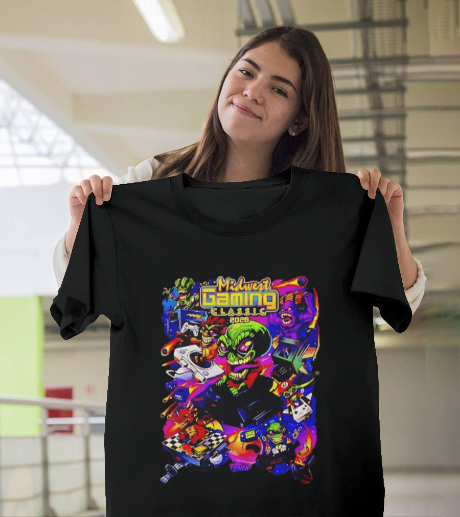 Midwest Gaming Classic 2026 Alien Retro Video Game Characters T-Shirt