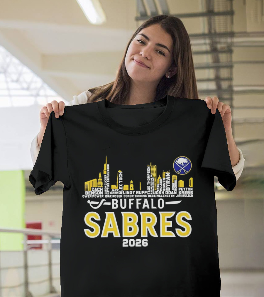 Buffalo Sabres 2026 Skyline NHL Players T-Shirt