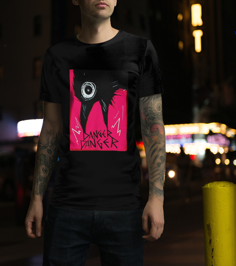 Danger Danger Eerie Eye Dark Pink Lightning T-Shirt