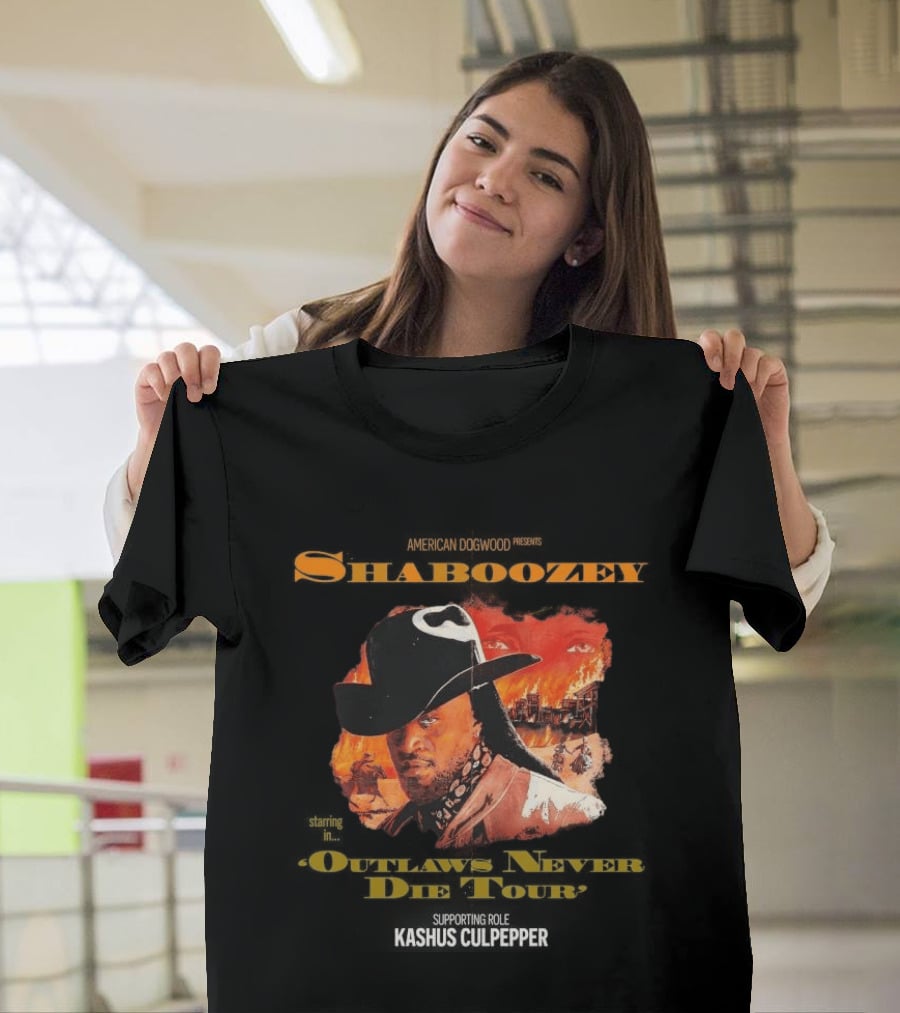 Shaboozey Outlaws Never Die Tour 2026 North America Schedule Dates Cowboy Flames T-Shirt