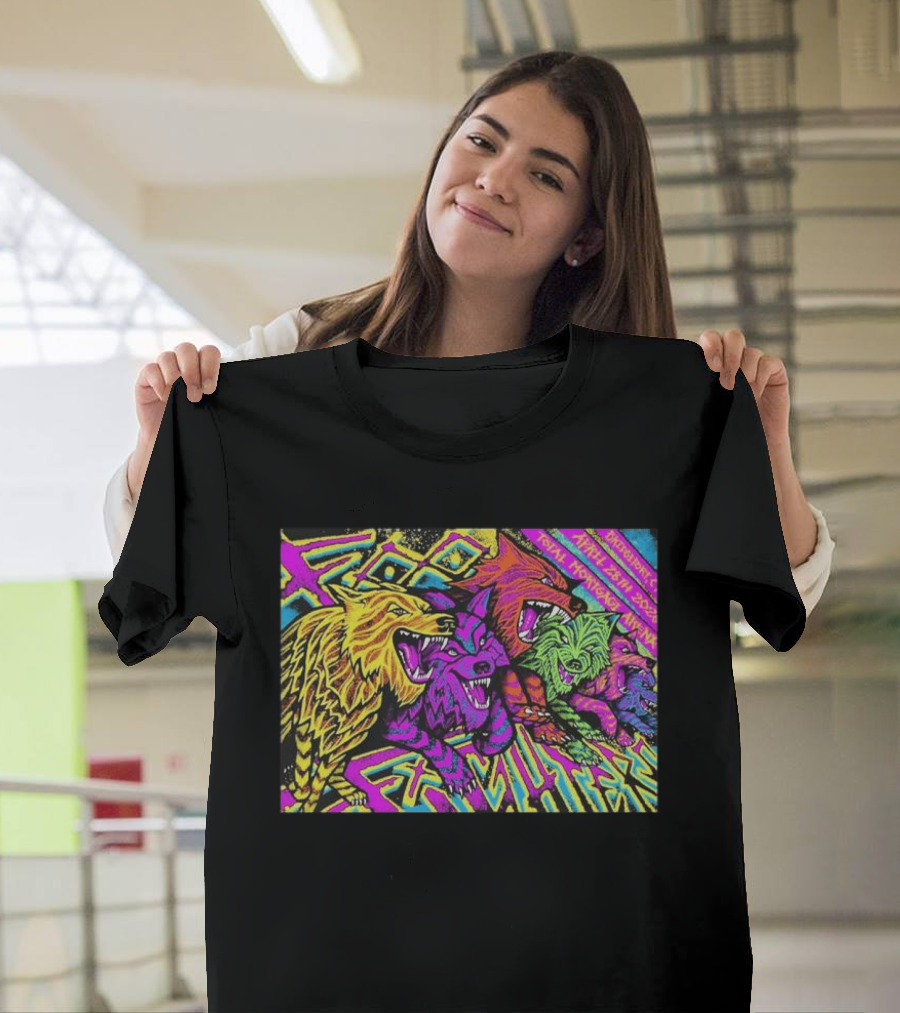 Foo Fighters Bridgeport April 28 2026 Total Nightmare Neon Wolves T-Shirt