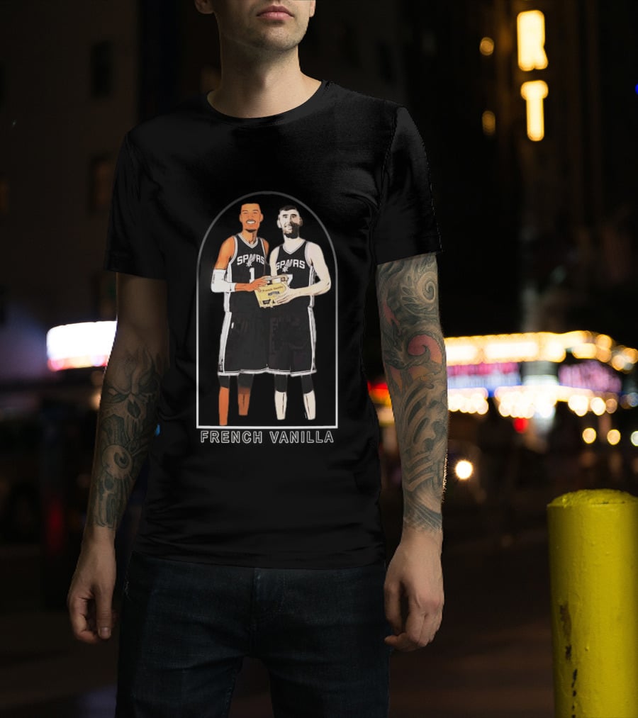 Spurs Duo French Vanilla Victor Wembanyama Luke Kornet Collaboration T-Shirt