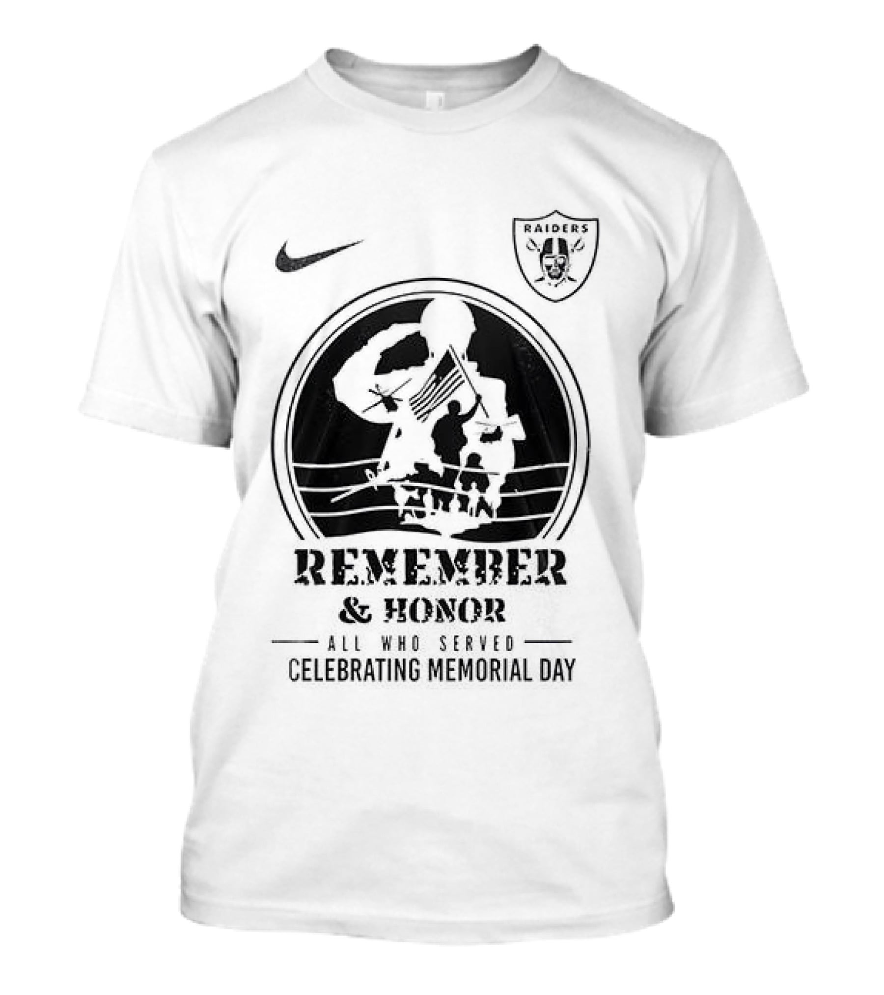 Las Vegas Raiders Nike Memorial Day Remember Honor We Owe Them All Raiders T-Shirt