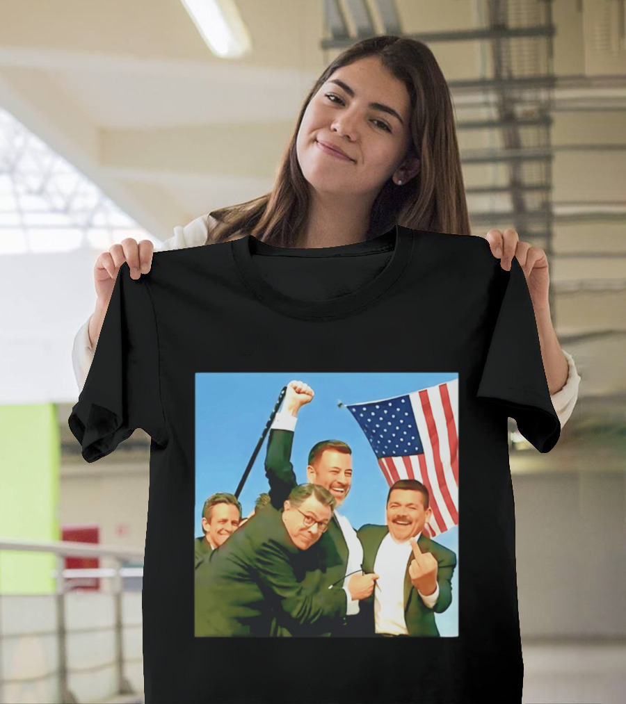 Jimmy Kimmel Meme American Flag Satire T-Shirt