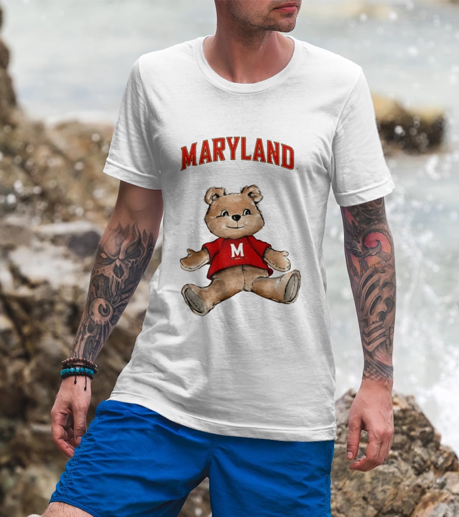 Maryland Terrapins Teddy Bear Cartoon M Sweater T-Shirt