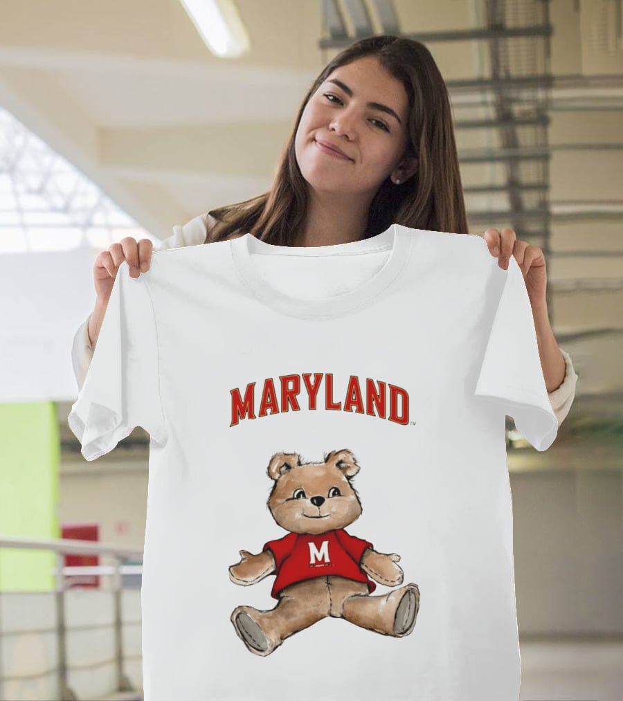 Maryland Terrapins Teddy Bear Cartoon M Sweater T-Shirt