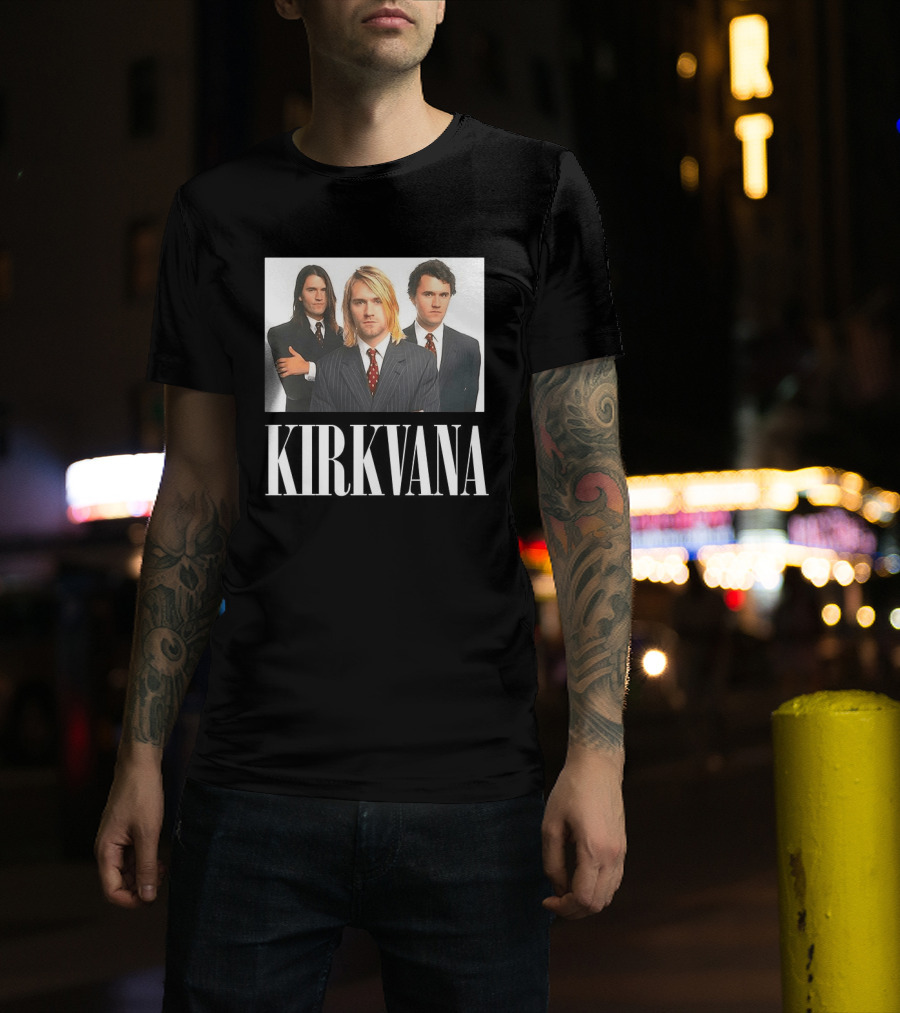 Kirkvana Charlie Kirk Nirvana Band Suits Image T-Shirt