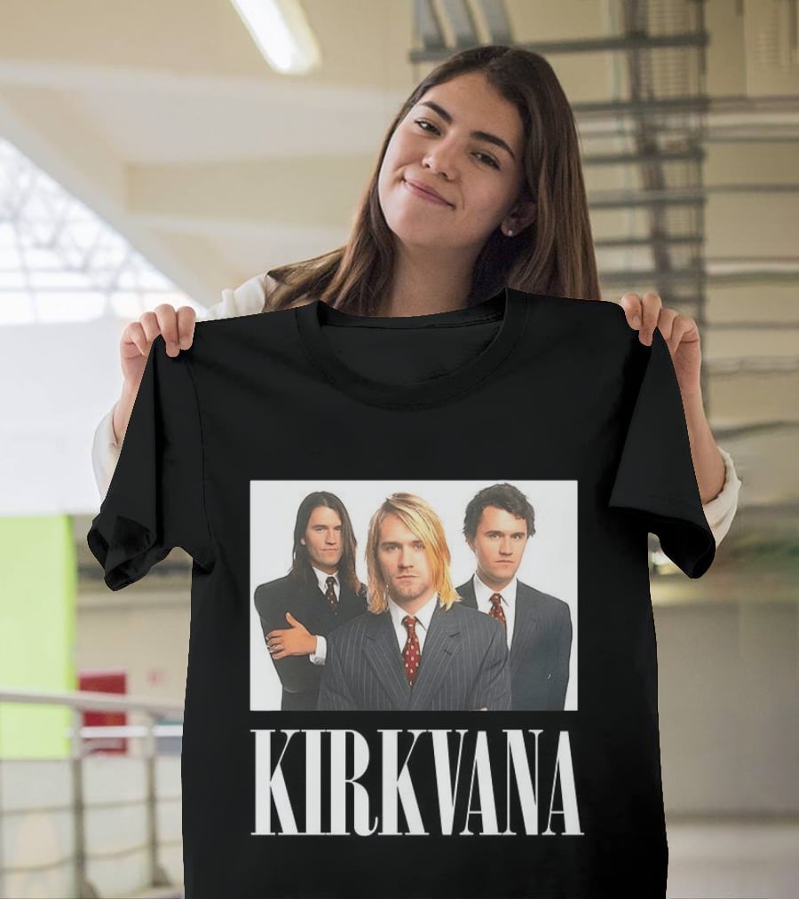 Kirkvana Charlie Kirk Nirvana Band Suits Image T-Shirt