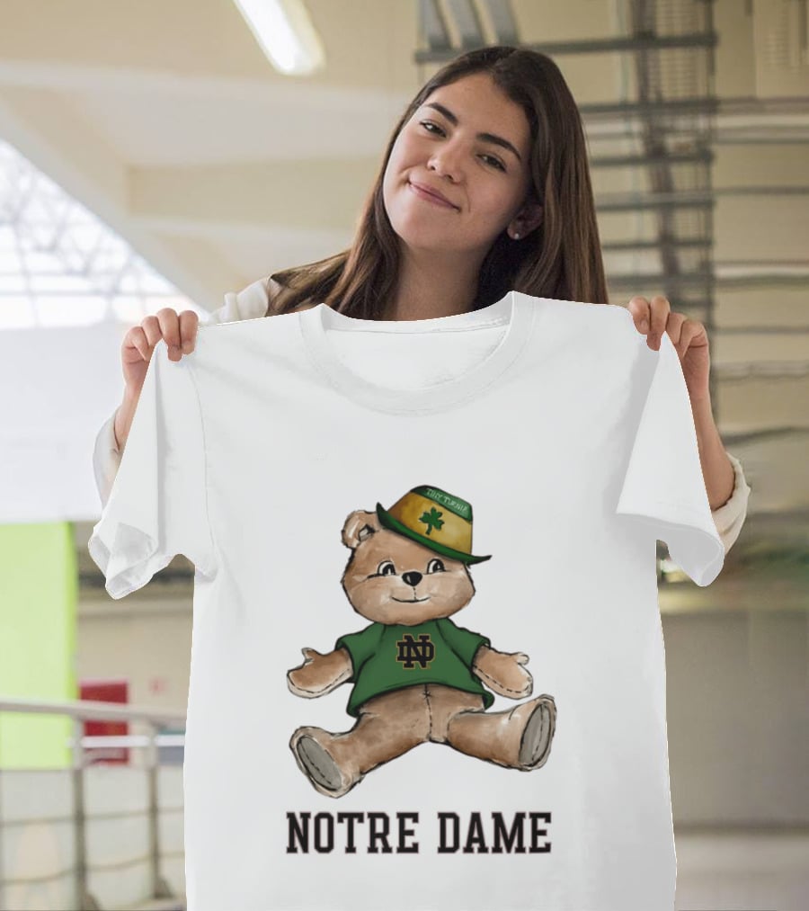 Notre Dame Fighting Irish Teddy Bear ND Logo Hat T-Shirt