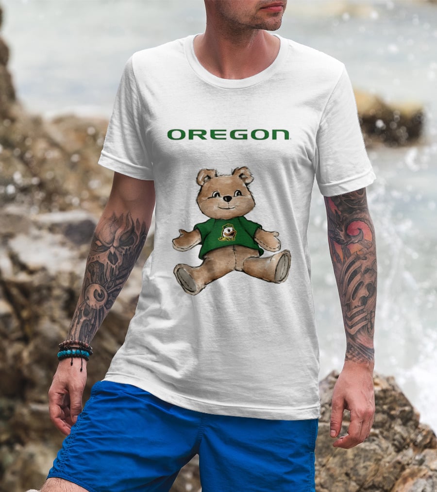 Oregon Ducks Teddy Bear Cartoon T-Shirt