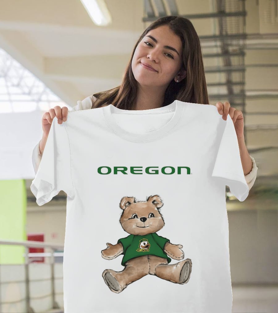 Oregon Ducks Teddy Bear Cartoon T-Shirt