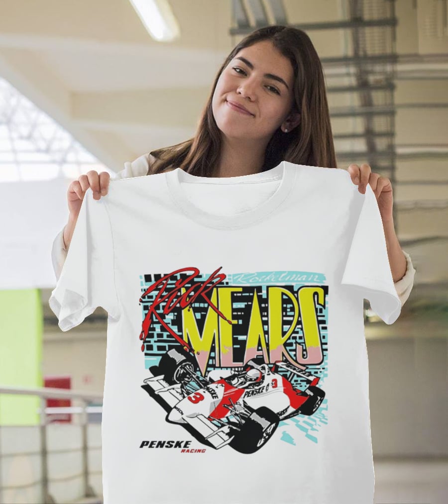 Rick Mears 90s Neon Penske Racing Car Number 3 And 5 T-Shirt