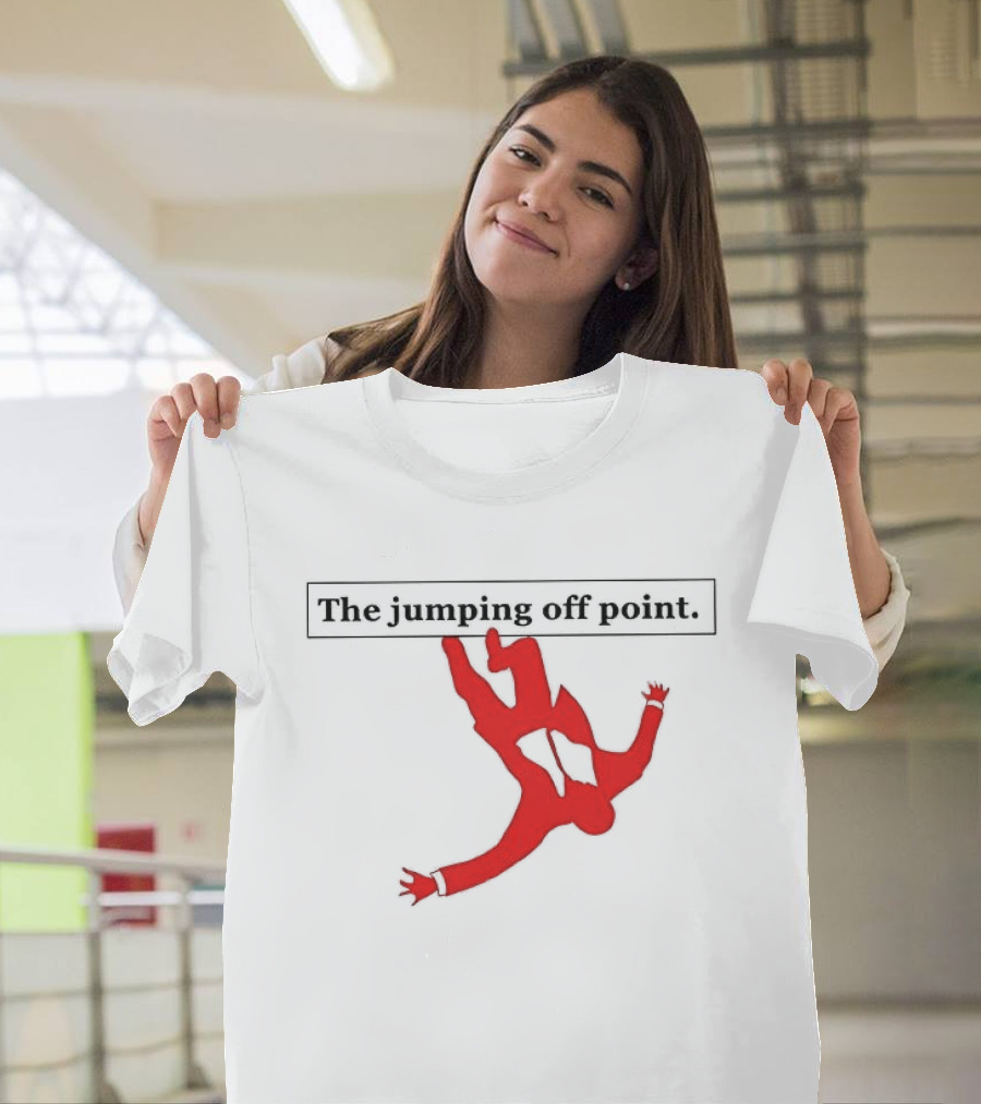 The Jumping Off Point Red Silhouette Skydiver T-Shirt