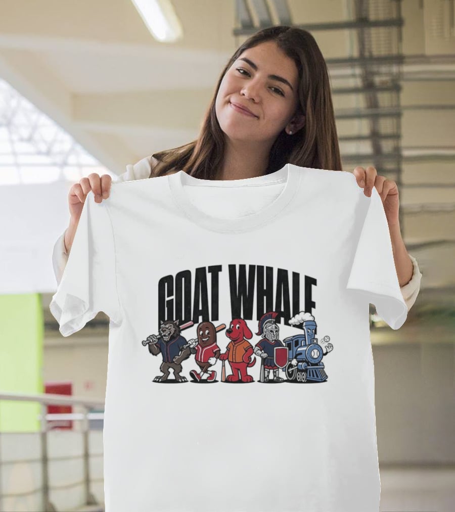 GOAT WHALE Cartoon Characters Baseball Wolf Sausage Dog Roman Train T-Shirt