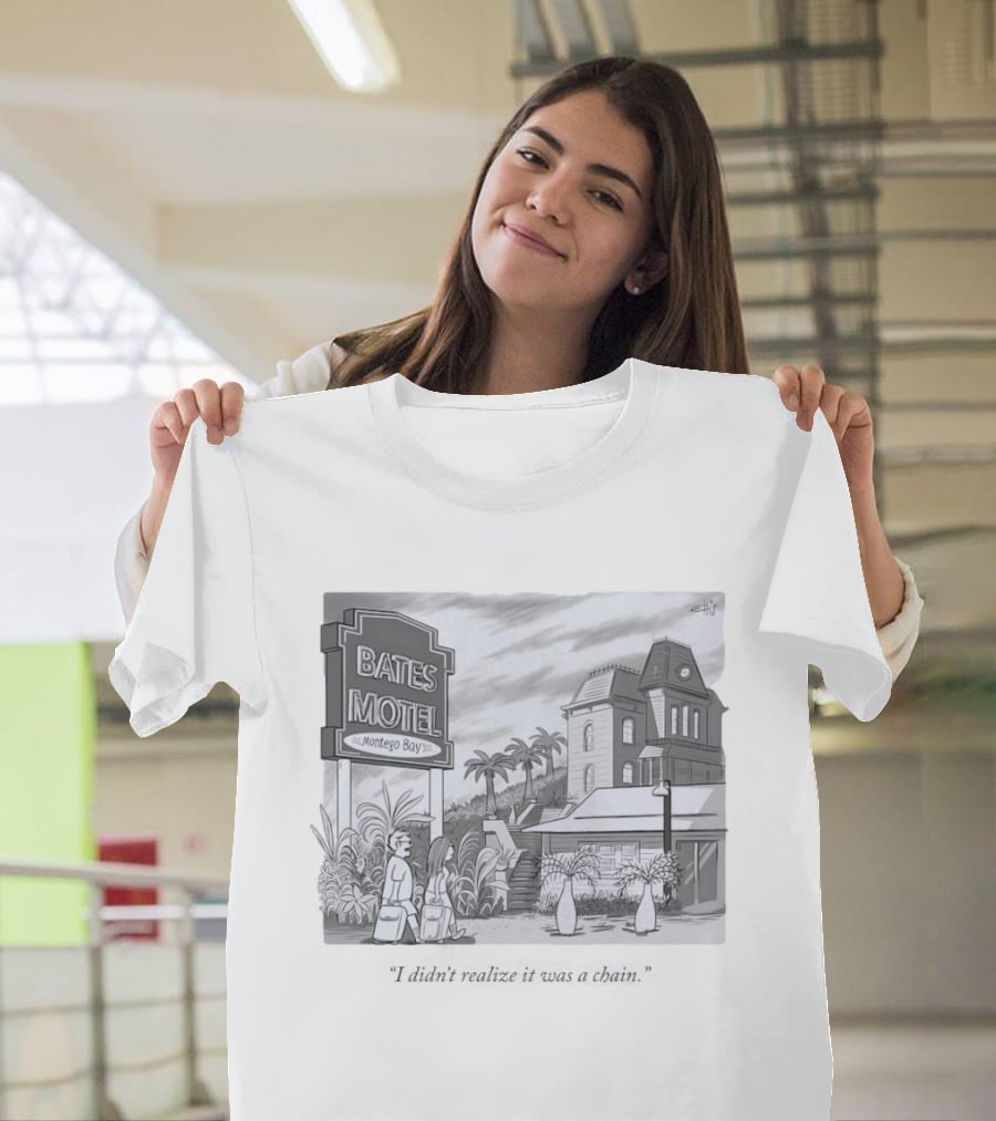 Bates Motel Montego Bay Cartoon Illustration I Didn't Realize It Was A Chain T-Shirt