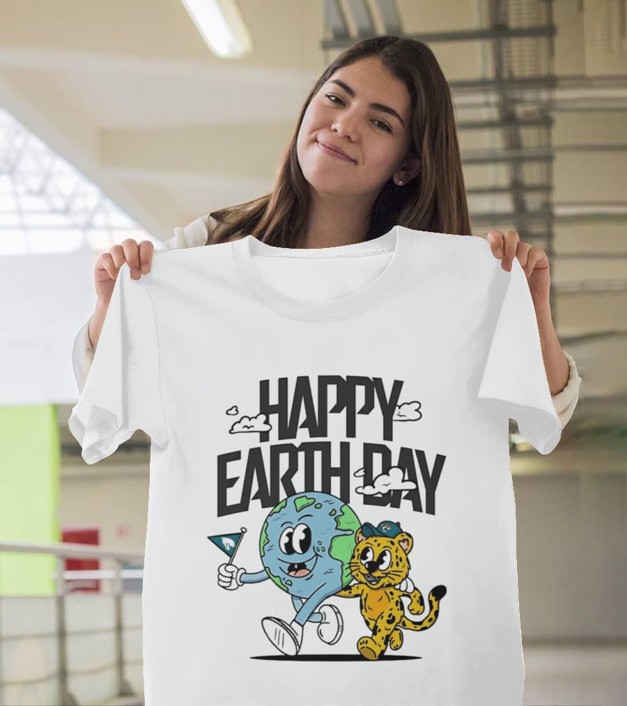 Jacksonville Jaguars Happy Earth Day Celebration With Earth And Jaguar T-Shirt