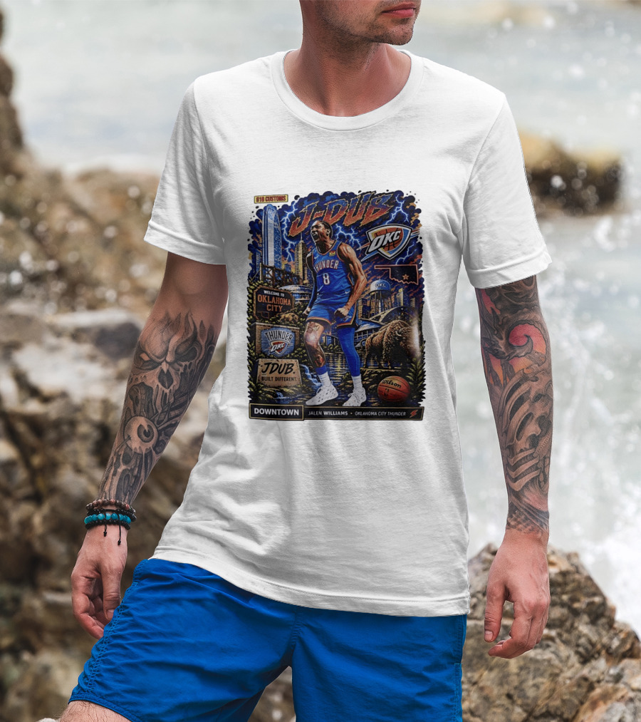 J Dub Oklahoma City Thunder Jalen Williams Downtown Comic OKC Basketball T-Shirt